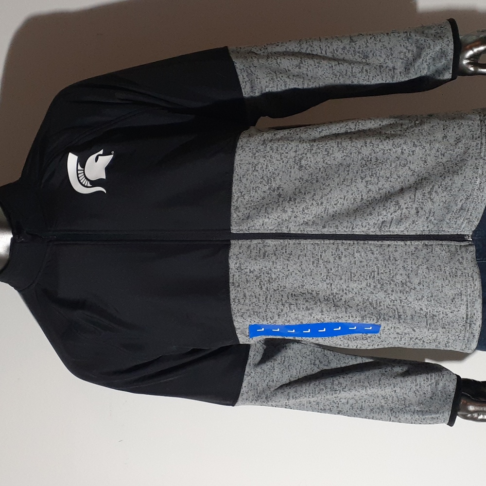 NWT Michigan State Spartans Zip Up Lightweight Jacket - Black/Gray Various Sizes